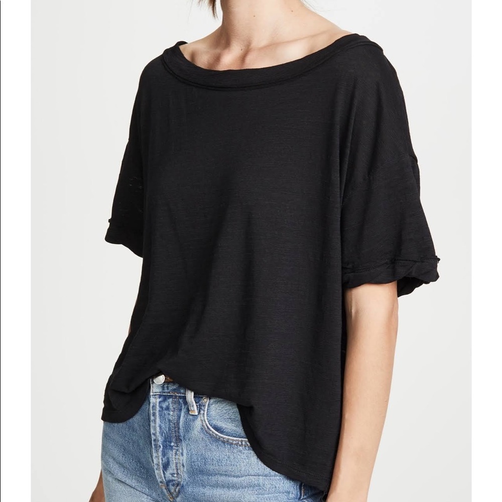 Free People Black Cotton Tee - Picture 3 of 5